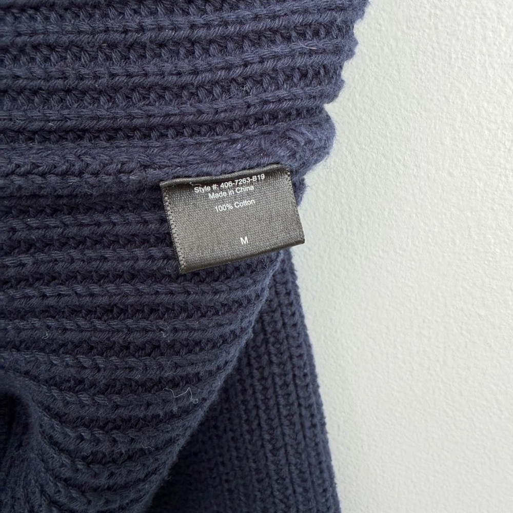 Jenni Kayne Size M • Navy Blue 100% Cotton Fisherman Sweater. - Picture 4 of 5